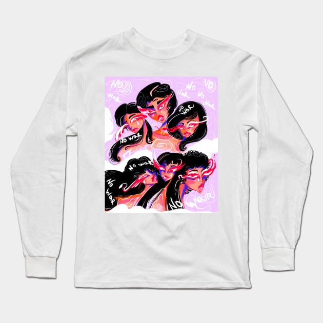 No war Long Sleeve T-Shirt by valentyna mohylei